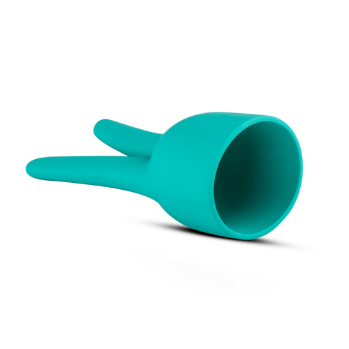 Aqua blauwe bunny opzetstuk voor wand massager van De Paarse Keizerin op witte achtergrond