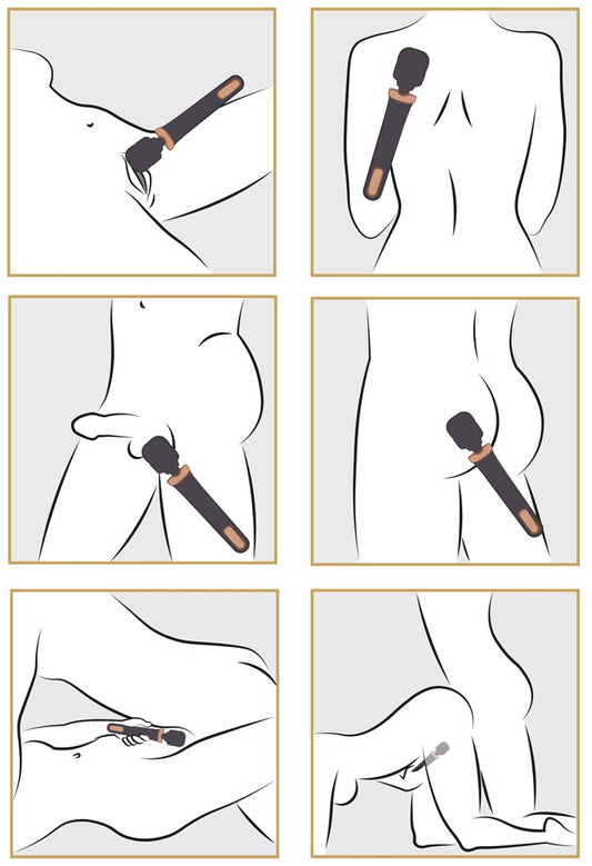 Detail textuur en afwerking van de Europe Magic Wand massager kop