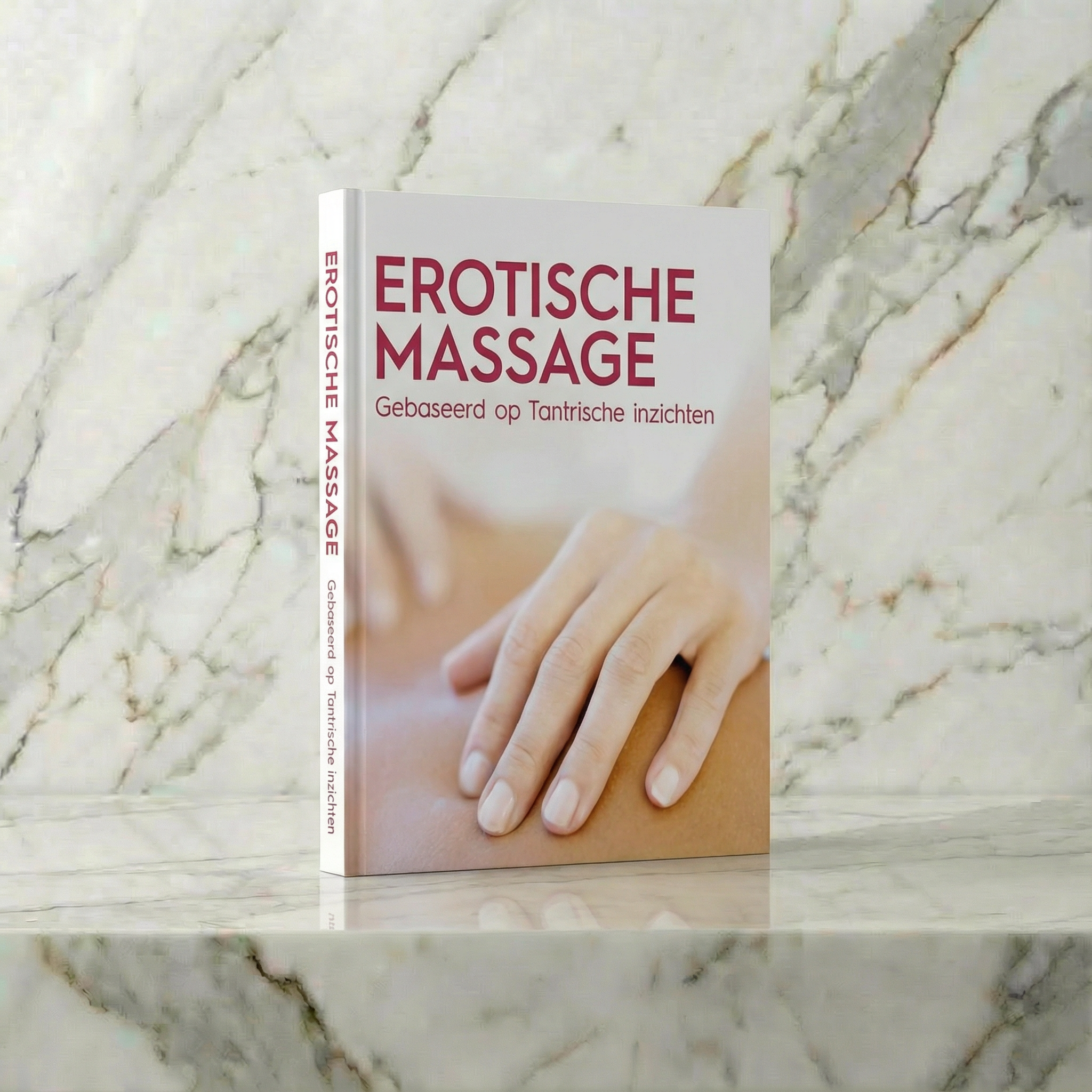 Erotische massage stap voor stap leren boek met instructieve gids op witte achtergrond
