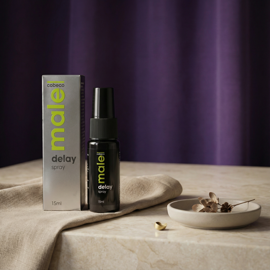 Cobeco vertragende spray zijaanzicht met duidelijk zichtbare spraykop en dosering