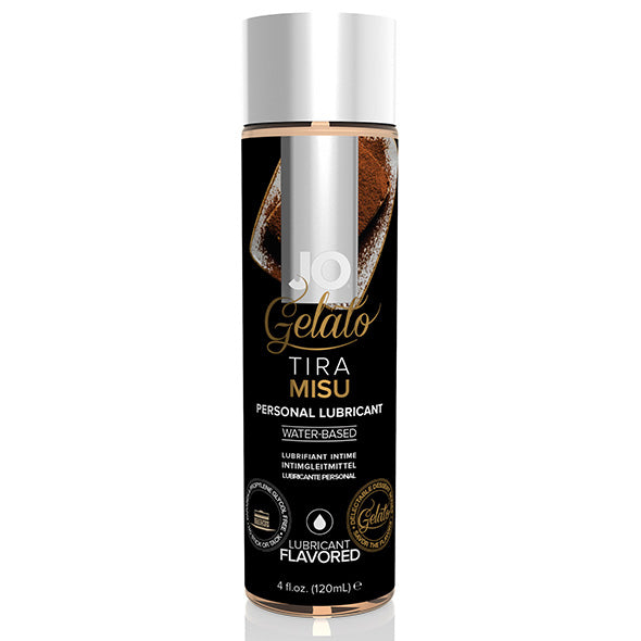 Zijaanzicht Jo Salted Caramel glijmiddel met smaak - intimate wellness product