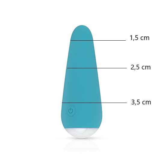 Zijaanzicht Joni Massager toont de ergonomische curves en handvriendelijke vorm van dit intimate wellness product