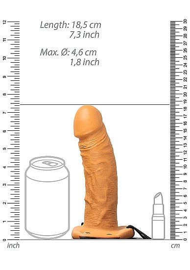 Verpakking strapon De Paarse Keizerin inclusief gebruiksaanwijzing en oplaadkabel